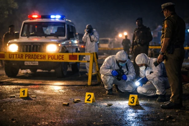 बलिया में गोलीकांड के बाद पुलिस कार्रवाई