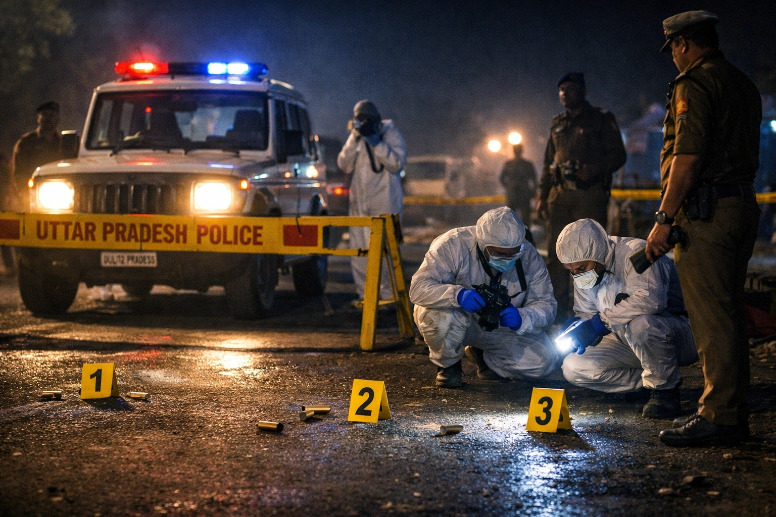 बलिया में गोलीकांड के बाद पुलिस कार्रवाई