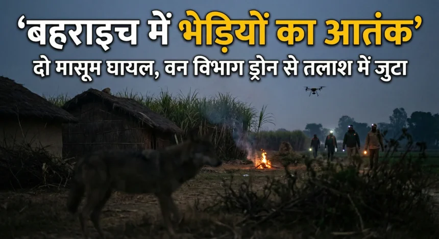 बहराइच में भेड़ियों का आतंक: 2 मासूम घायल, वन विभाग ड्रोन से कर रहा तलाश