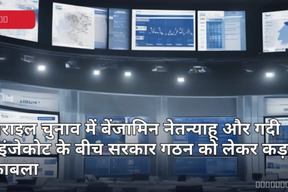इजराइल चुनाव परिणामों और राजनीतिक परिदृश्य को दर्शाता हुआ प्रतीकात्मक दृश्य