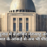इजराइल चुनाव के परिणाम और संसद भवन का प्रतीकात्मक दृश्य