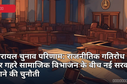 इजरायल के राजनीतिक विभाजन को दर्शाती एक प्रतीकात्मक चित्रण