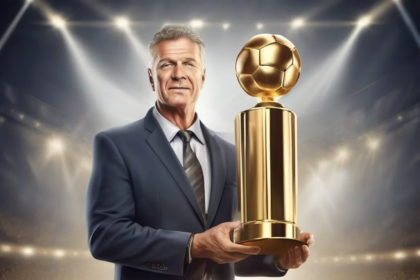 Luis de la Fuente receiving the Ballon d'Or coach of the year award